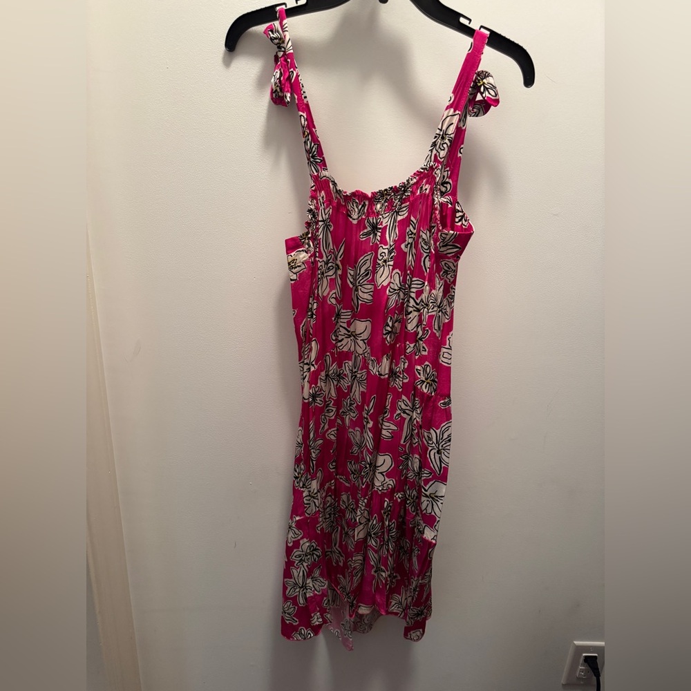 FRNCH Reina Viola Sundress Size L Tiers Hot Pink Floral Italy - Picture 13 of 13